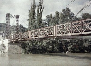El nuevo puente en Pommiers sobre el Aisne, Francia, 1917 de Fernand Cuville